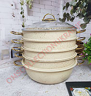 Мантоварка пароварка O. M. S. 6091 C-30 Ivory на 4 ярусу