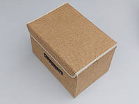 Коробка-органайзер Ш 37*Д 25*В 24 см. Цвет горчичный для хранения одежды, обуви или небольших предметов