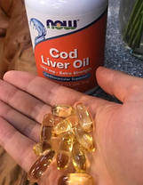 Жир печінки тріски Now Cod Liver Oil 180 softgels, фото 4