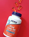 Риб'ячий жир з печінки тріски Now Cod Liver Oil 180 гельових капсул, фото 6