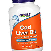 Риб'ячий жир з печінки тріски Now Cod Liver Oil 180 гельових капсул