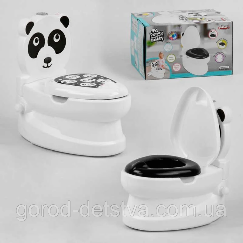 Дитячий горщик унітаз Pilsan спинка знімний горщик тримач для паперу звуки води підсвічування, фото 1