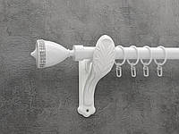 Карниз Quadrum Етерния 160 см одинарный Белый ретро 25 мм гладкая (кольца с крючками)