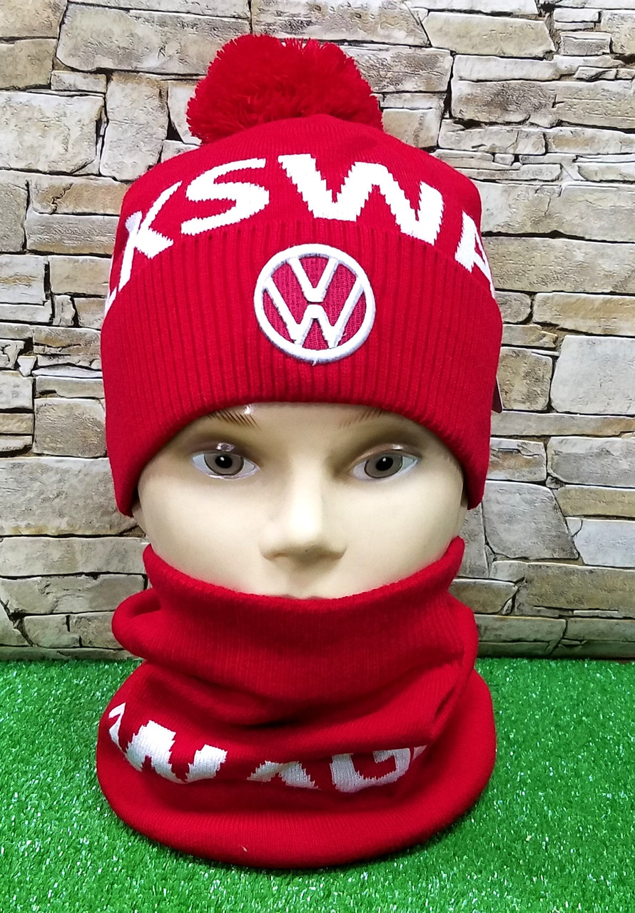 Комплект шапка + баф WOLKSWAGEN Pom Pom Fleece
