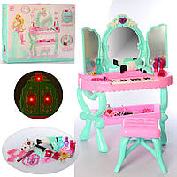Детский туалетный столик трюмо для девочки 2в1 YL60015A Пианино со стульчиком и аксессуарами**