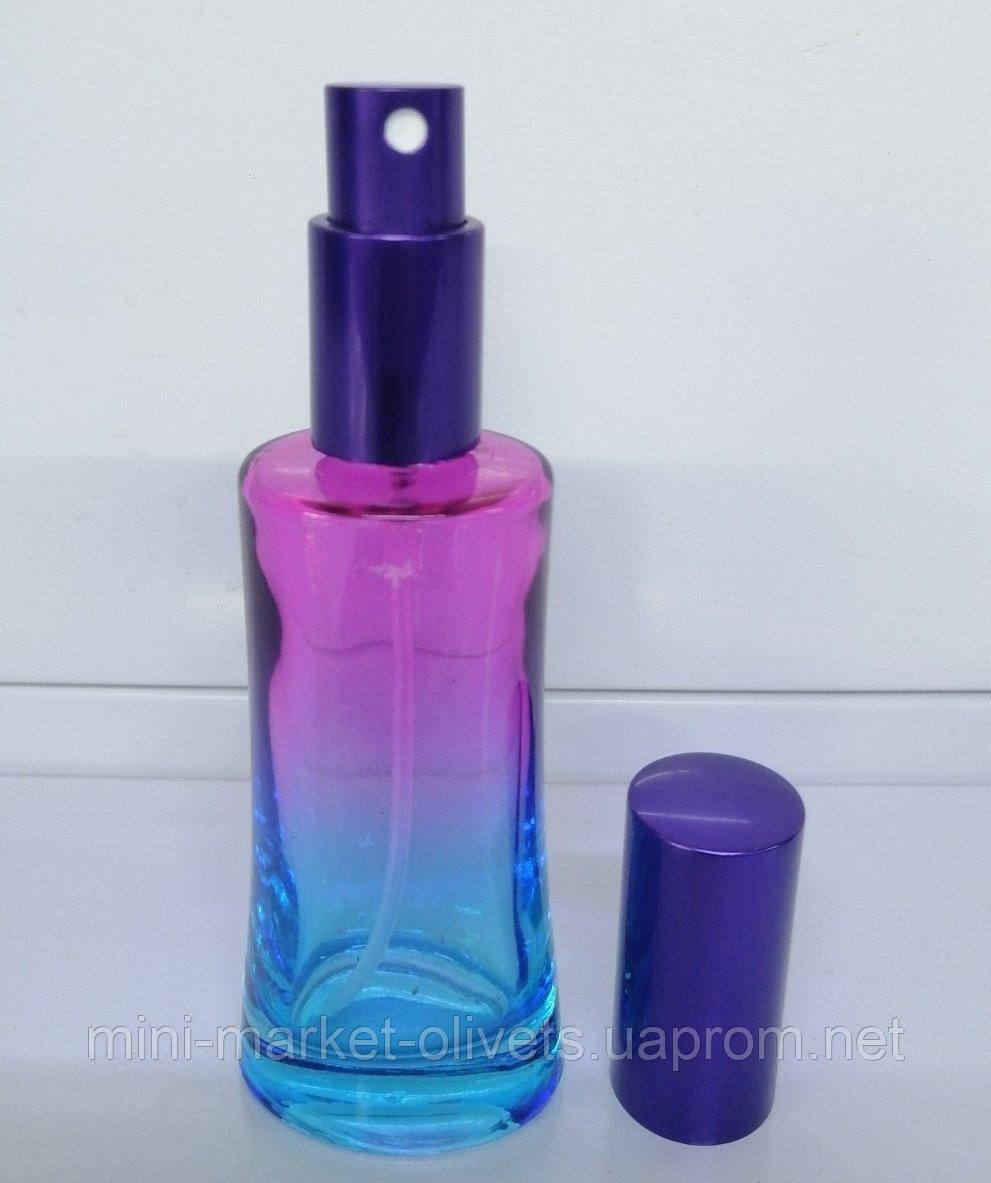 Флакон стеклянный для наливной парфюмерии комбинированный 50 мл сине-фиолетовый - фото 2 - id-p1483150411