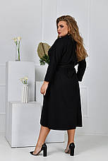 Вільне чорне плаття з поясом великого розміру, фото 3