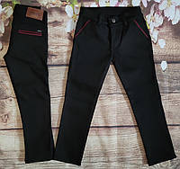 Штаны, джинсы на флисе для мальчика 7-11 лет опт (черные 01) пр.Турция
