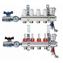 Колектори в зборі для теплої підлоги