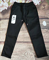 Штани, джинси на флісі для хлопчика 5-9 років гурт (чорні) пр. Туреччина