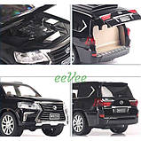 Машинка іграшка Lexus LX570 моделька металева колекційна 20 см Чорний (59198), фото 6