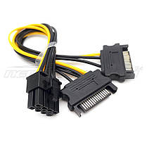 Перехідник кабель живлення для відеокарт 8 pin to 2x SATA живлення, фото 5