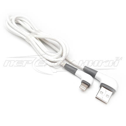 Кабель USB 2.0 кутовий to Lightning кутовий (добру якість), тканинне обплетення, 1 м, фото 1