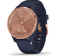 Смарт-часы Garmin Vivomove 3s Rose Gold Stainless Steel Bezel w. Navy and Silicone B. (010-02238-03)