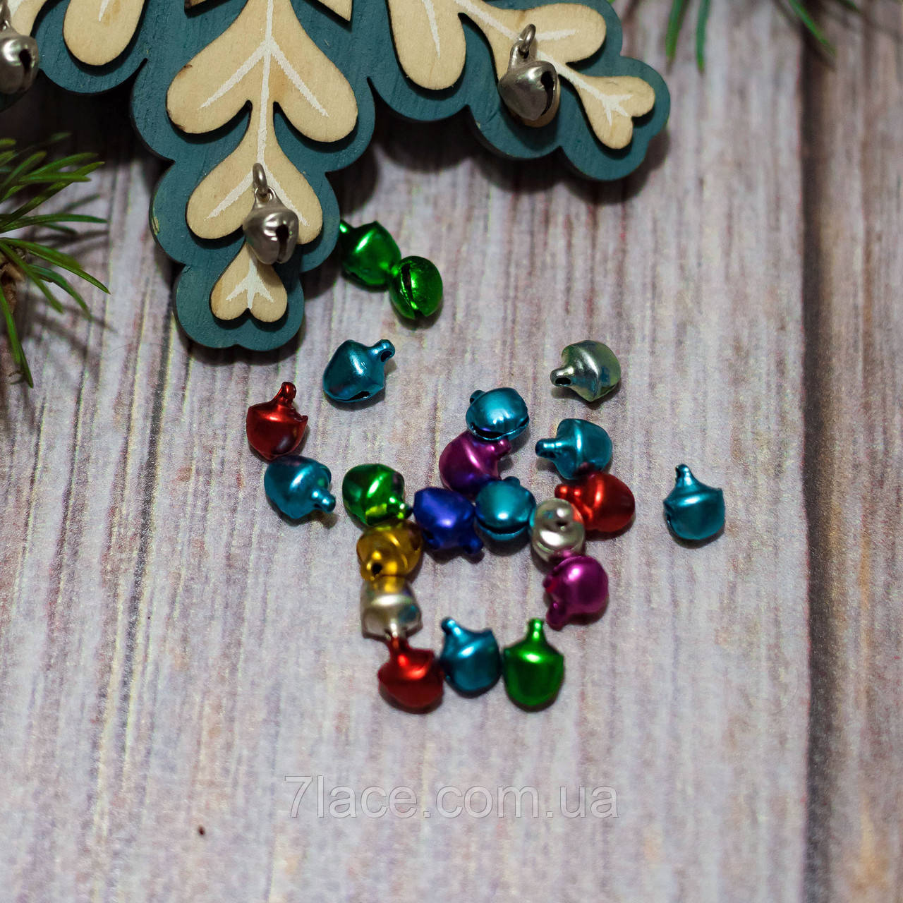 Бубонці декоративні металеві кольорові/розмір 1,0 * 1,2 см/паковання 10 шт./замовлення від 1 паковання, фото 1