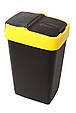 Відро для сміття з кришкою чорне 60л, Heidrun REFUSE Push&Up, 40*33*67см (HDR-1345E), фото 4