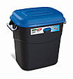 Бак-контейнер для сміття 75л EcoTayg (Іспанія)60*40,2 һ56см, з синьою кришкою і ручками (411021) пластиковий, фото 2