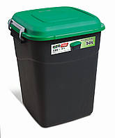 Ведро для мусора 50л Eco Tayg (Испания) 41х40 h51см, с желтой крышкой и ручками(412011) Зеленый