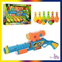Детский помповый автомат бластер стреляющий шариками 648-16, игровое пневматическое оружие пистолет для детей