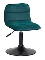 Стілець Real BK-Base зелений 1003 оксамит, на круглій чорній нозі-опорі, фото 6