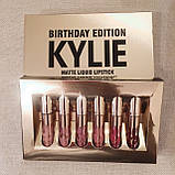 Набір матових рідких помад Kylie Birthday Edition 6шт Оригінал! Made in U. S. A., фото 3