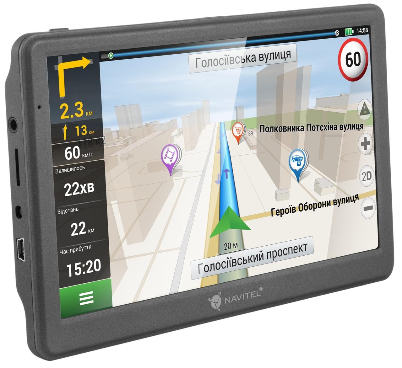 Автомобільний GPS-навігатор Navitel 7" ddr2-128mb, 8 gb HD/місткісний екран