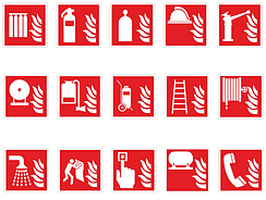Знаки пожежного обладнання ДСТУ EN ISO 7010:2019
