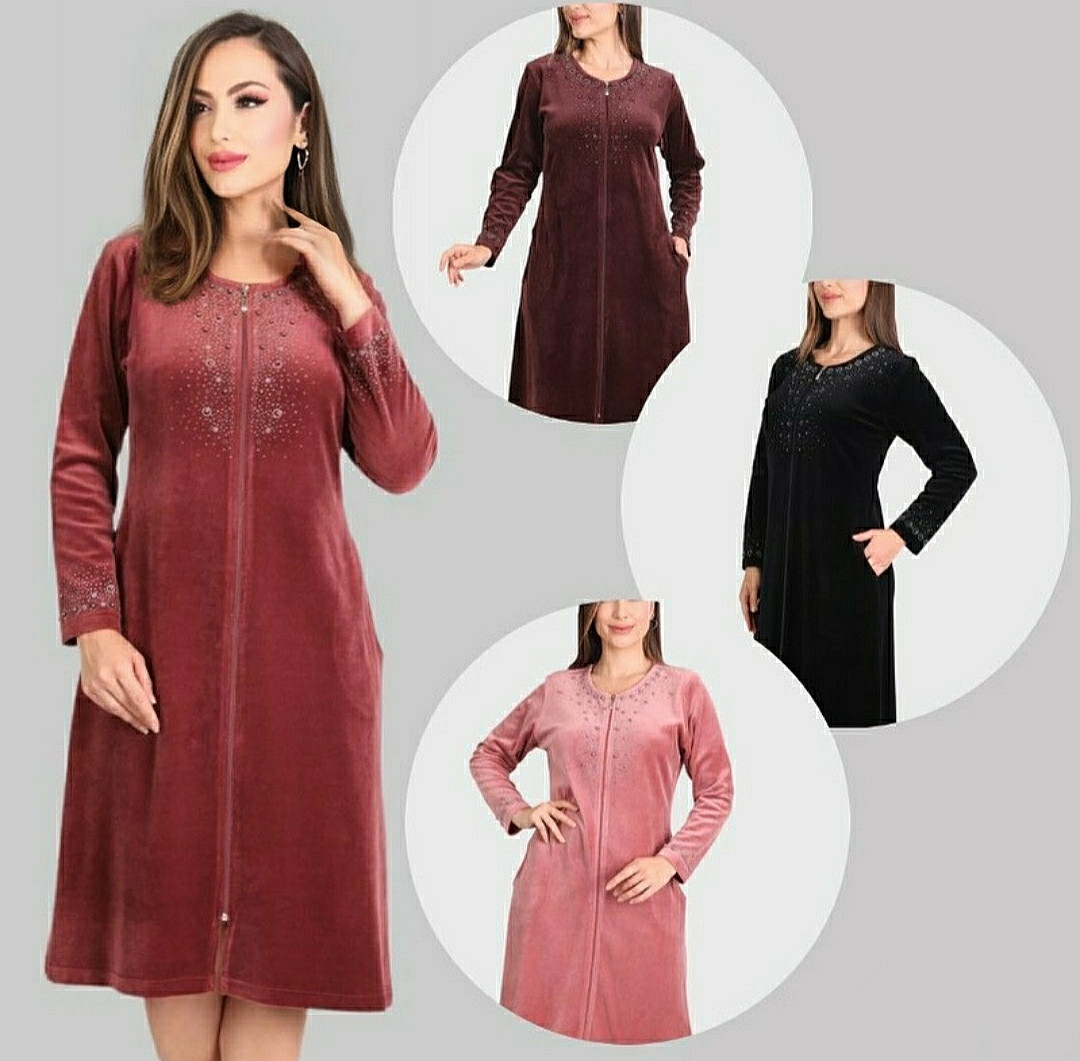 Жіночий велюровий халат NEW, фото 1