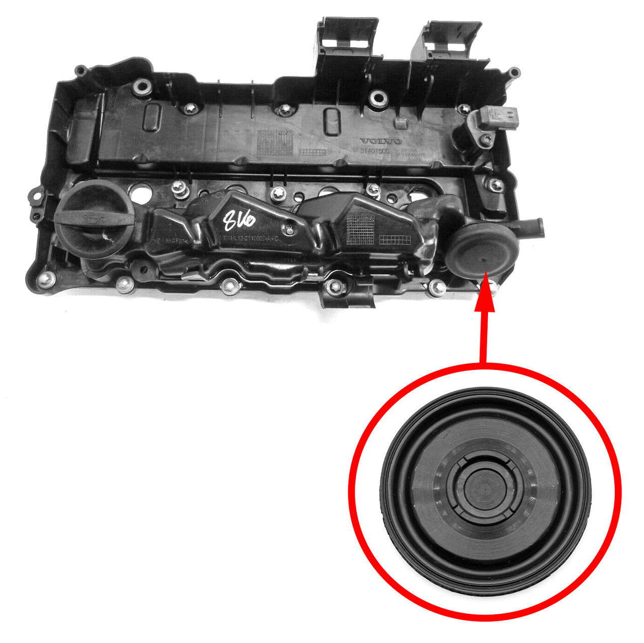 Мембрана клапанної кришки Volvo 2.0L 31401505, 31430348, 31461860, 31670228