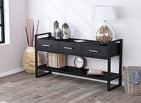 Консоль із шухлядами L-145 Loft Design, низький пристінний столик у стилі лофт Венге Луїзіана