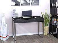 Сучасний Письмовий стіл без тумб мінімалізм L-11 Loft Design Венге Луїзіана, Хром