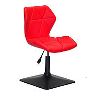 Стілець Torino 4BK-Base червоний 1007 шкірозамінник, чорна квадратна опора-нога з регулюванням висоти сидіння, фото 3