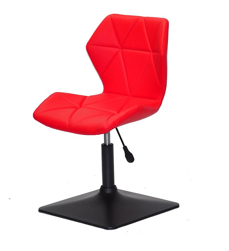 Стілець Torino 4BK-Base червоний 1007 шкірозамінник, чорна квадратна опора-нога з регулюванням висоти сидіння, фото 1