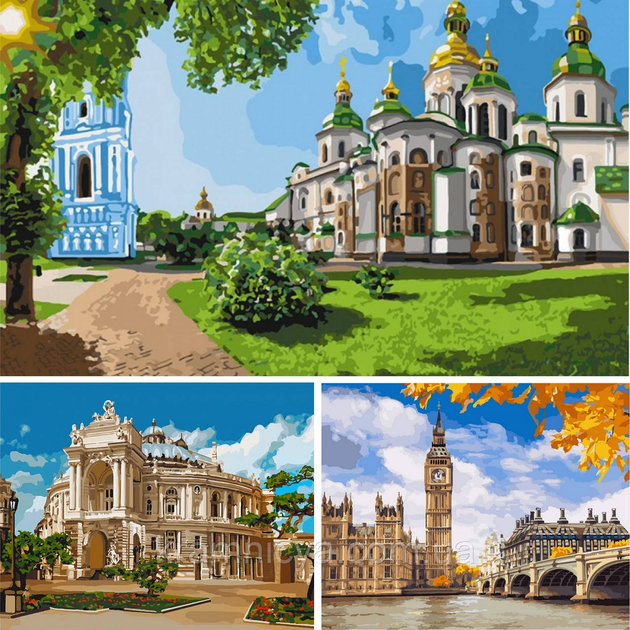 Картини за номерами в Києві (3 сюжети в наборі), фото 1