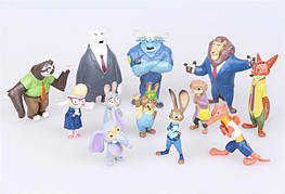 Набір фігурок Зверополіс RESTEQ. Ігрові фігурки із мультфільму Зверополіс 12 шт. Іграшки Zootopia