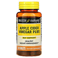 Яблучний оцет +, Apple Cider Vinegar Plus, Mason Natural, 60 таблеток