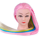 Голова-манекен для зачісок і макіяжу для дітей Rainbow з набором, фото 3
