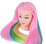 Голова-манекен для зачісок і макіяжу для дітей Rainbow з набором, фото 4