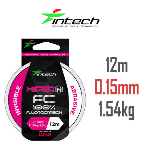Флюорокарбон Intech Micron FC 12м 0.15 mm (1.54 kg / 3.4 lb)
