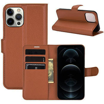 Чохол-книжка Litchie Wallet для Apple iPhone 12 Pro Max Brown