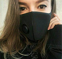 Pitta Mask / Питта Маска черная с клапаном Многоразовая маска PM2.5 (полиуретан) / маска защитная с клапаном.
