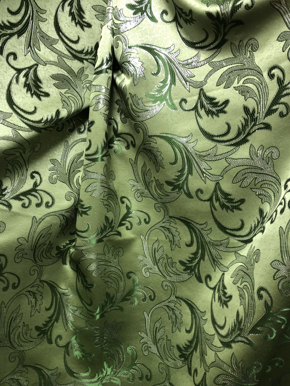 Портьерная ткань для штор Жаккард зеленого цвета с вензелями - фото 1 - id-p1246393335
