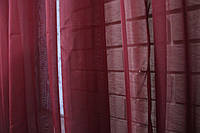 Готовая (400х230см.) шифоновая тюль, цвет бордовый. Код тшб 41-036