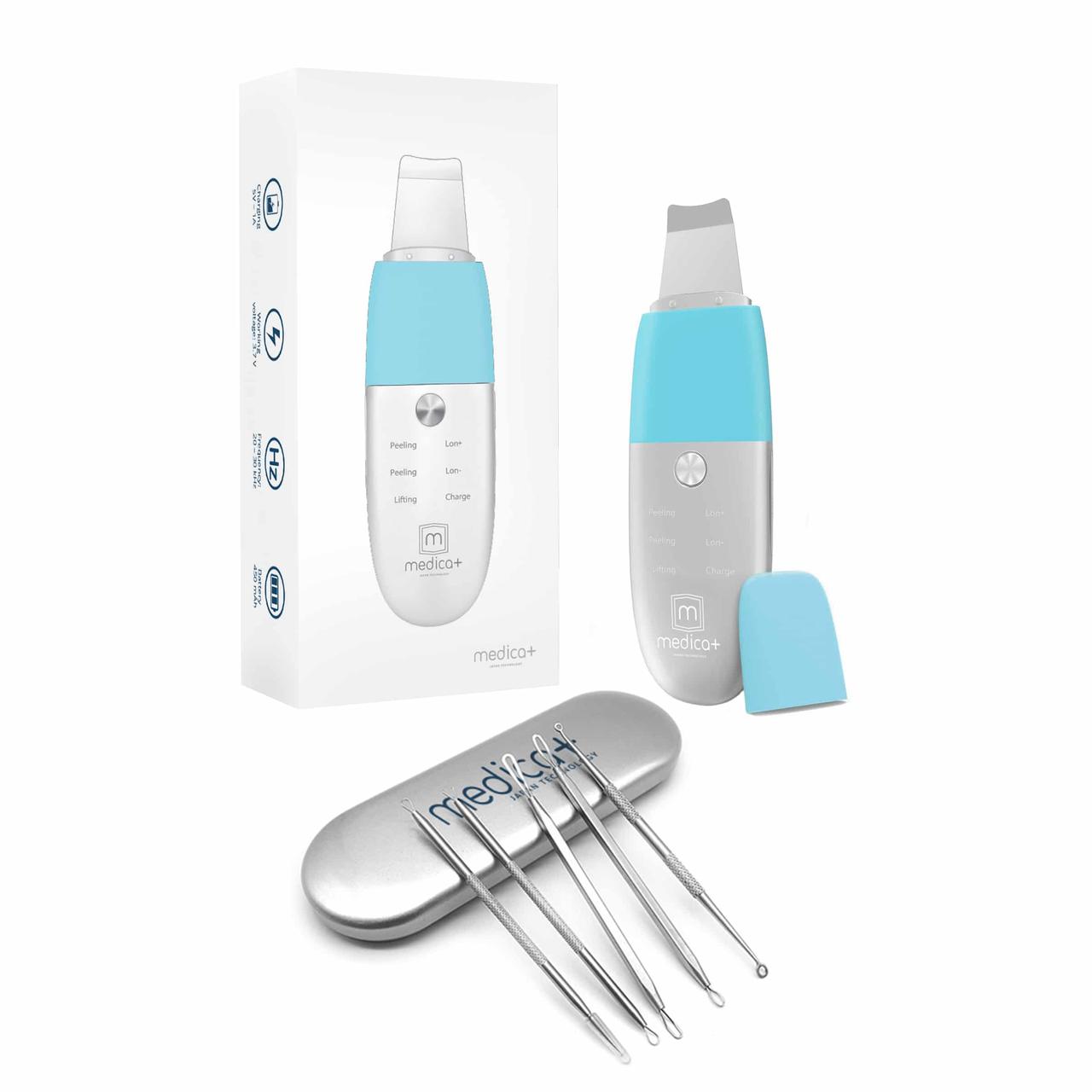 Ультразвуковий скрабер MEDICA+ VIBROSKIN 8.0 + інструменти для чищення обличча EASYCLEAN гарантія 1 рік