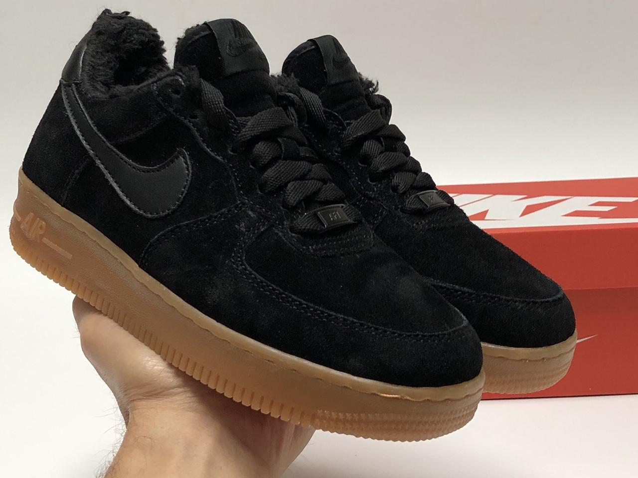 Зимові Чоловічі чорні Кросівки Nike Air Force Winter