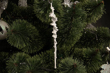 Новорічна іграшка Бурулька об'ємна 26 см із пластику кольорова, в блискітках