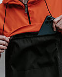 Спортивний костюм чоловічий Найк, Nike чорний - помаранчевий. Барсетка в Подарунок, фото 8