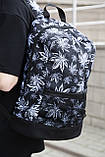 Рюкзак листочки Міський для ноутбука чорний-білий гербарій, фото 3