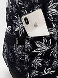 Рюкзак листочки Міський для ноутбука чорний-білий гербарій, фото 7