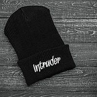 Мужская | Женская шапка Intruder черная, зимняя big logo
